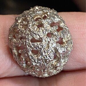 Ring Size 8 Brutalist Design Dome Sterling Silver 925 Women